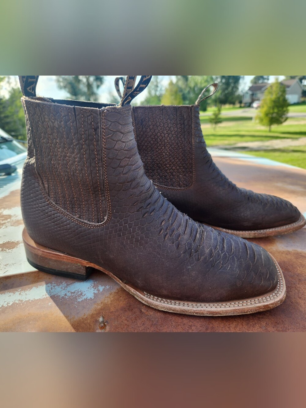 Alfa Python Print Cowboy Boots 9.5EE